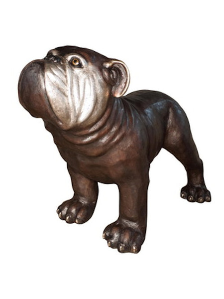 Bronze Bulldog Garden Statue Giant Large Outdoor Fighting Dog